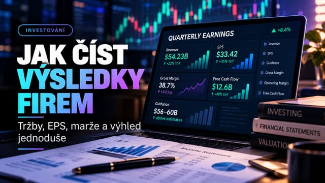 Jak číst výsledky firem: tržby, EPS, marže a výhled jednoduše