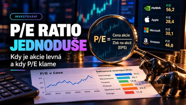 P/E ratio jednoduše: kdy je akcie levná a kdy P/E klame