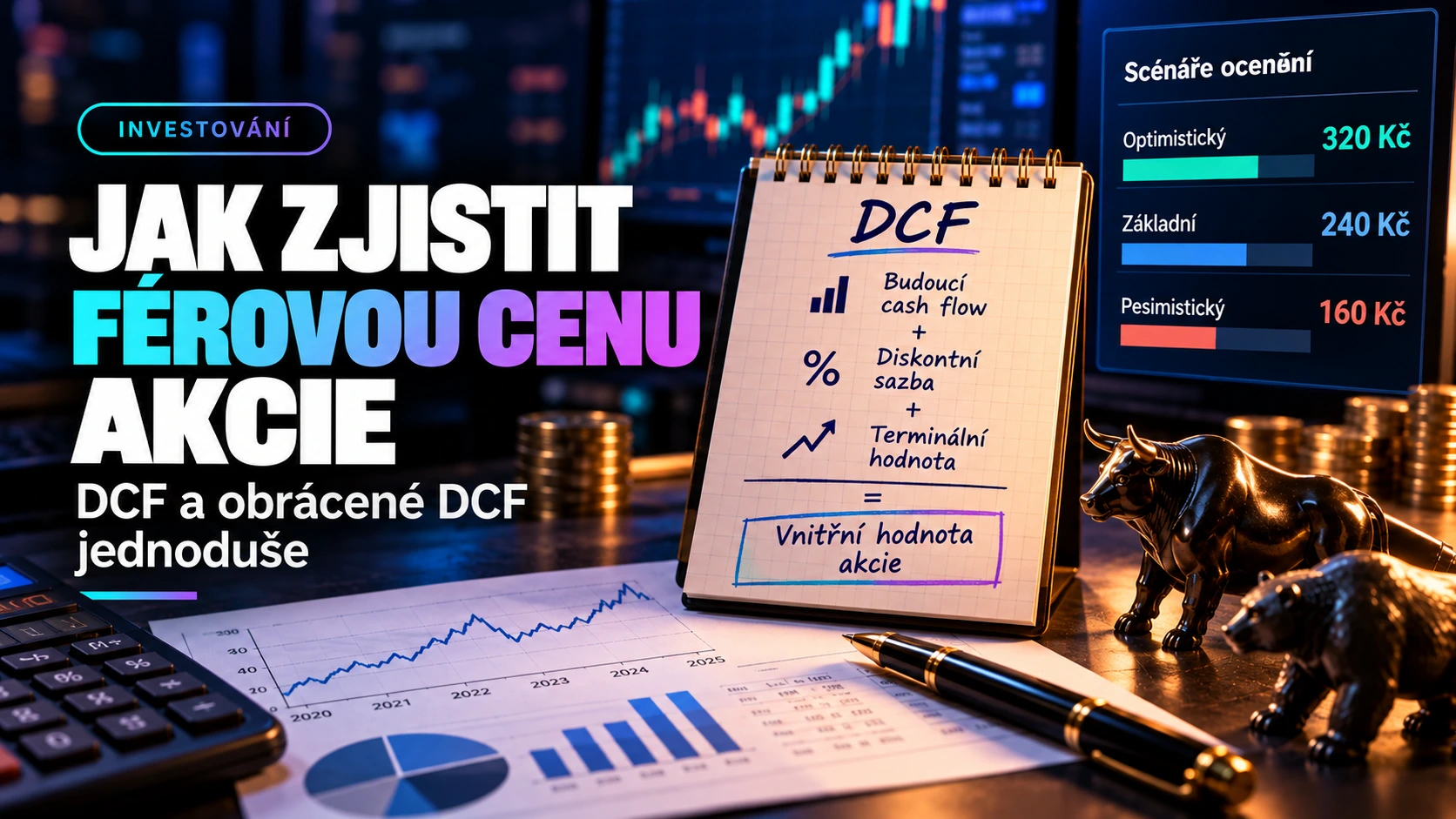 Jak zjistit férovou cenu akcie: DCF a obrácené DCF jednoduše